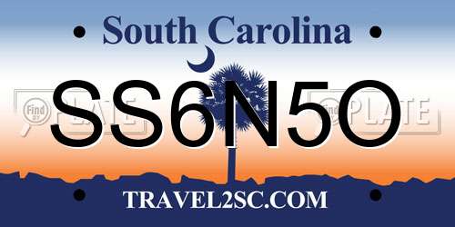 SS6N5O South Carolina License Plate