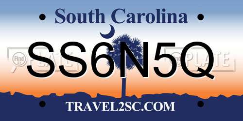 SS6N5Q South Carolina License Plate