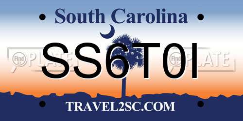 SS6T0I South Carolina License Plate