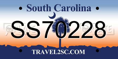 SS70228 South Carolina License Plate