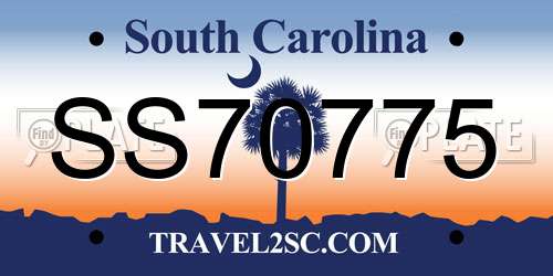 SS70775 South Carolina License Plate