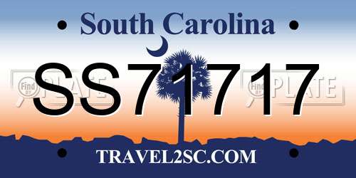 SS71717 South Carolina License Plate