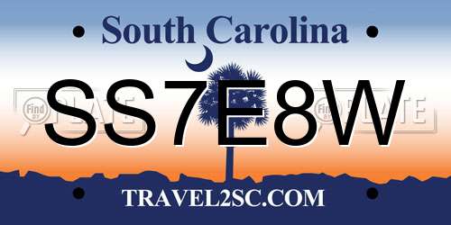 SS7E8W South Carolina License Plate