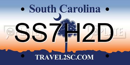 SS7H2D South Carolina License Plate