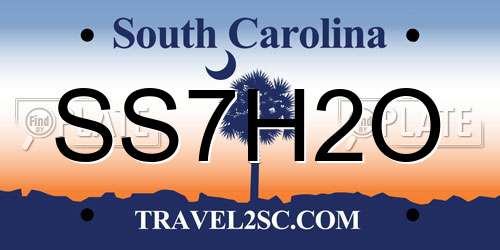 SS7H2O South Carolina License Plate