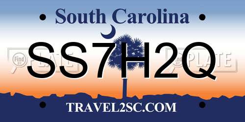 SS7H2Q South Carolina License Plate