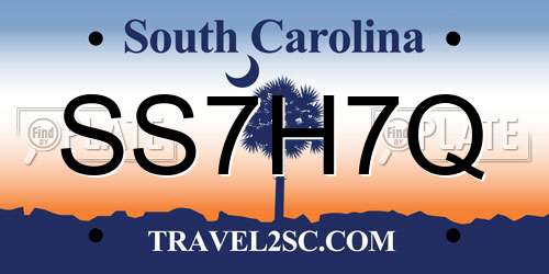 SS7H7Q South Carolina License Plate