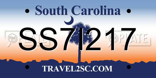 SS7I217 South Carolina License Plate