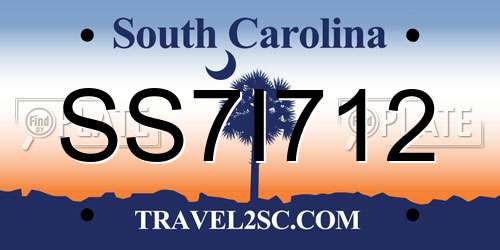 SS7I712 South Carolina License Plate