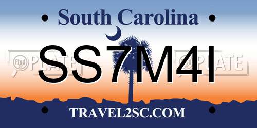 SS7M4I South Carolina License Plate