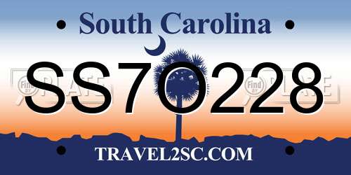 SS7O228 South Carolina License Plate