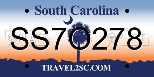 SS7O278 South Carolina License Plate
