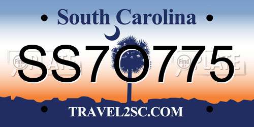 SS7O775 South Carolina License Plate