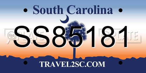 SS85181 South Carolina License Plate