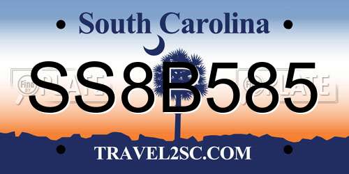 SS8B585 South Carolina License Plate