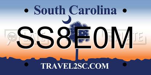 SS8E0M South Carolina License Plate