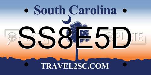 SS8E5D South Carolina License Plate