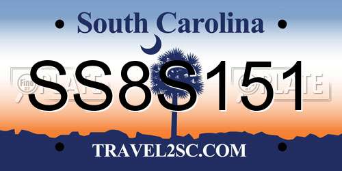 SS8S151 South Carolina License Plate