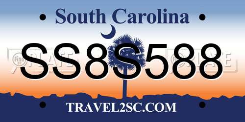 SS8S588 South Carolina License Plate