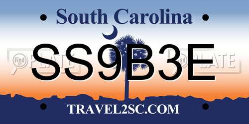 SS9B3E South Carolina License Plate