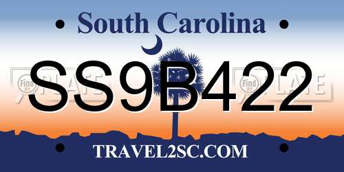 SS9B422 South Carolina License Plate