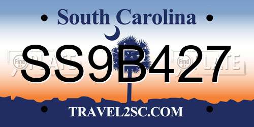 SS9B427 South Carolina License Plate