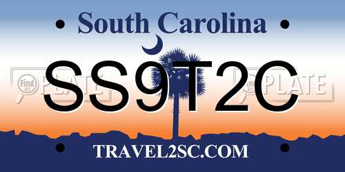 SS9T2C South Carolina License Plate