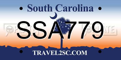 SSA779 South Carolina License Plate