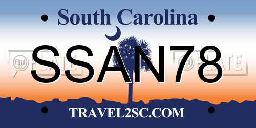 SSAN78 South Carolina License Plate