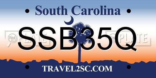 SSB35Q South Carolina License Plate