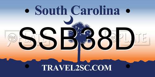 SSB38D South Carolina License Plate