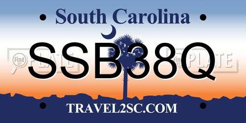 SSB38Q South Carolina License Plate