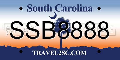 SSB8888 South Carolina License Plate