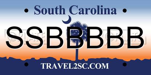 SSBBBBB South Carolina License Plate
