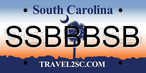 SSBBBSB South Carolina License Plate