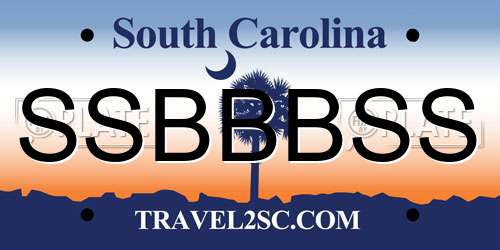 SSBBBSS South Carolina License Plate