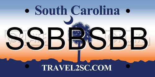 SSBBSBB South Carolina License Plate