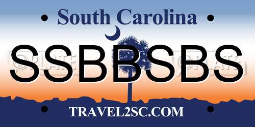SSBBSBS South Carolina License Plate