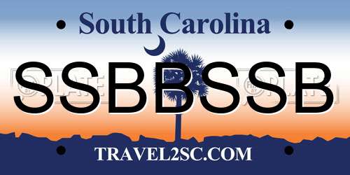 SSBBSSB South Carolina License Plate