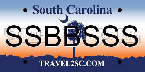 SSBBSSS South Carolina License Plate