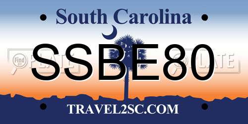 SSBE80 South Carolina License Plate