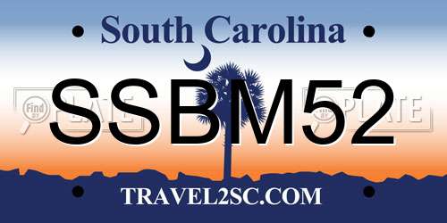 SSBM52 South Carolina License Plate
