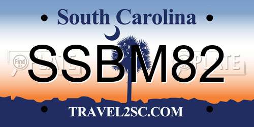 SSBM82 South Carolina License Plate