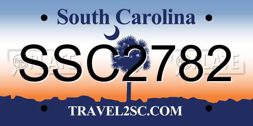 SSC2782 South Carolina License Plate