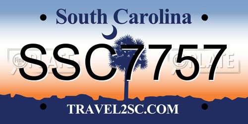SSC7757 South Carolina License Plate