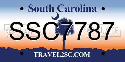 SSC7787 South Carolina License Plate
