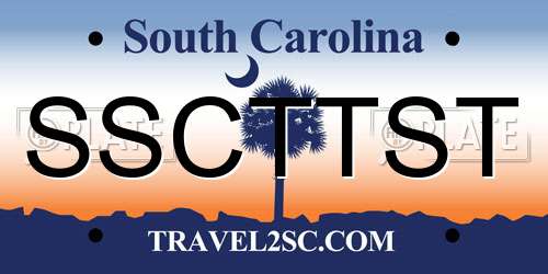 SSCTTST South Carolina License Plate