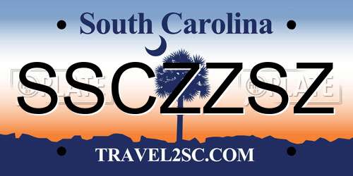 SSCZZSZ South Carolina License Plate