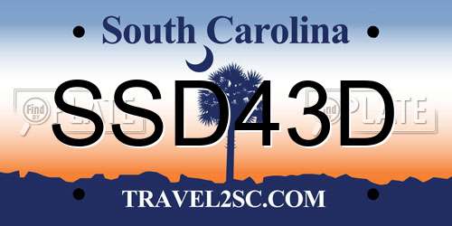 SSD43D South Carolina License Plate