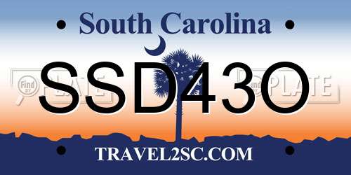 SSD43O South Carolina License Plate